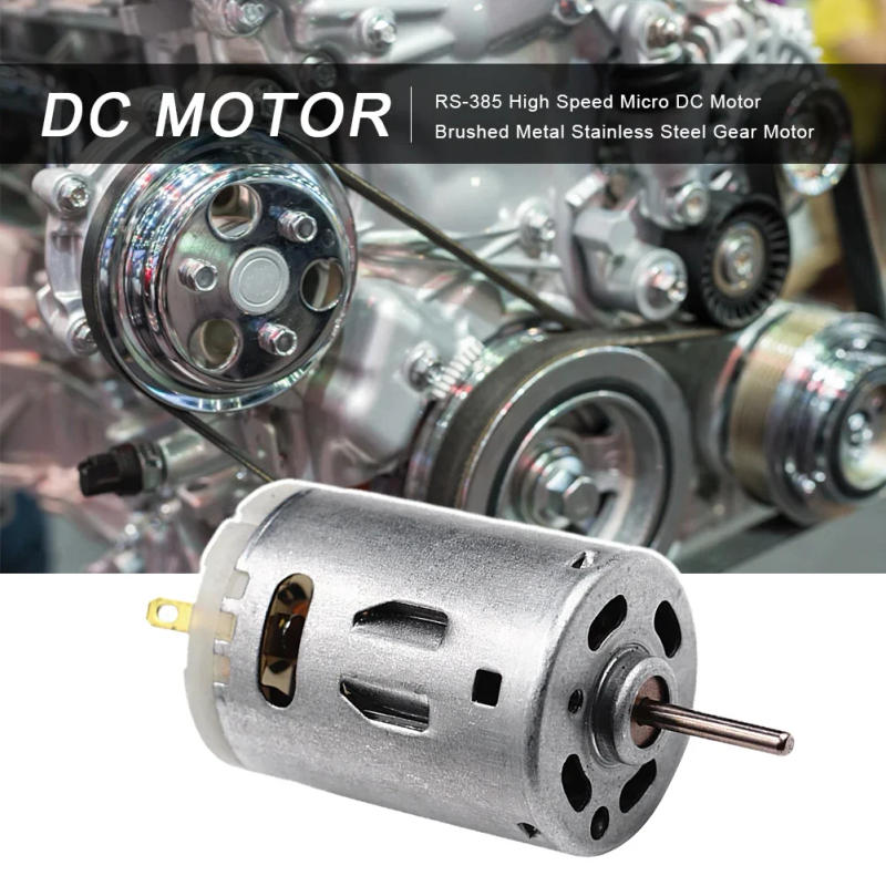 Description Picture 5 of itemRS-385 DC Motor 12V 9800RPM High Speed Micro Motor Brushed Metal Stainless Steel Gear Motor For Electric Appliance Tools Parts