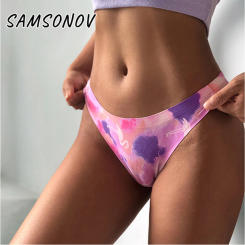 SAMSONOV Sexy Bikini Women's Panties Printing Seamless Female Underwear Temptation Elasticity Briefs for Women Comfort Lingerie