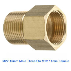 1/2PCS Adapters M22 15mm/14mm Thread To G3/8 G1/4 G1/2 Female Metric Adapter High Pressure Cleaner Washer Brass