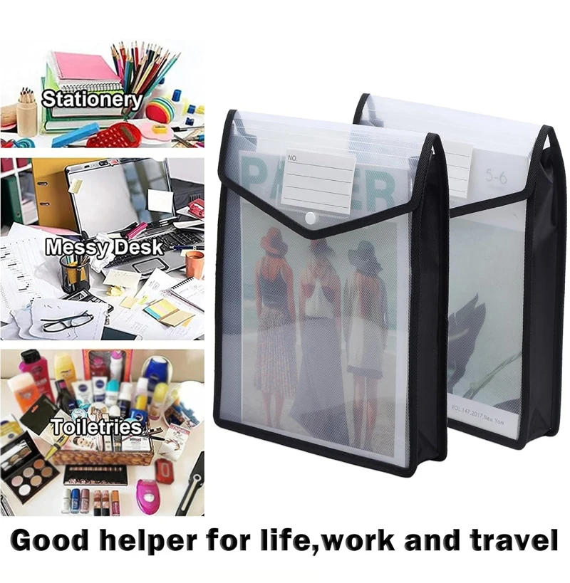 Description Picture 5 of itemLarge Capacity Document Bag A4 A5 File Sorting Organizer bag Three-Dimensional File Bag Durable Waterproof Office Supplies