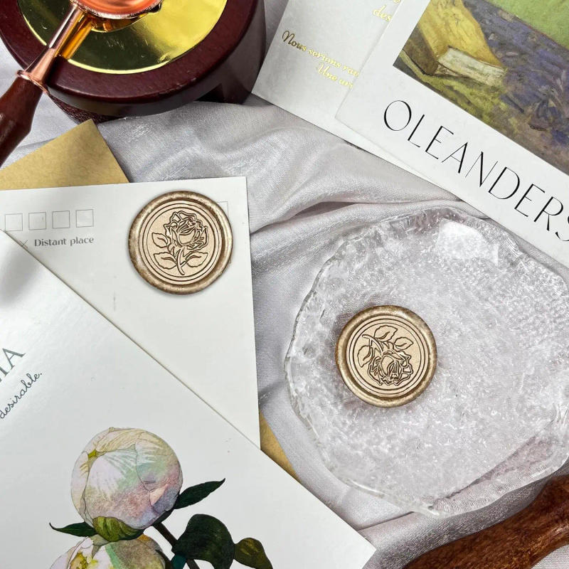 Description Picture 6 of item25Pcs/set Rose Style Wax Seal Stickers Handmade Envelope Seals Self Adhesive Wax Stickers for Wedding Invitations Envelope Gift