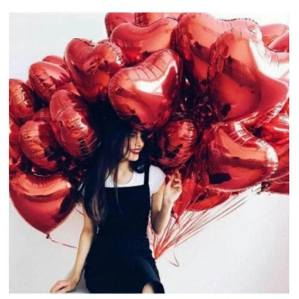 Description Picture 3 of item18inch Rose Gold Heart Foil Balloons Inflatable Helium Ballons Birthday Party Wedding Decoration Balloon Baby Shower Supplies