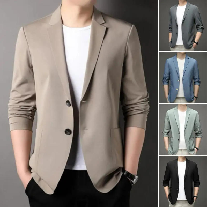 Description Picture 3 of itemSun Protection Clothing Men 2023 New Ice Silk Lightweight Spring and Summer Thin Mens Blazer Jacket Smart Casual Male Suit Coat