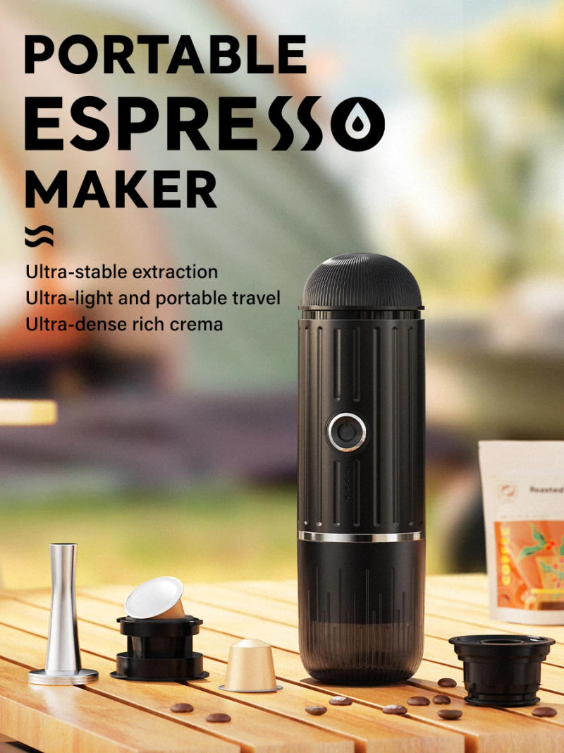 Description Picture 2 of itemPortable 2 In1 Espresso Machine, Compatible Capsules and Ground Coffee,19 Bar Pressure,Perfect for Kitchen Travel,Camping