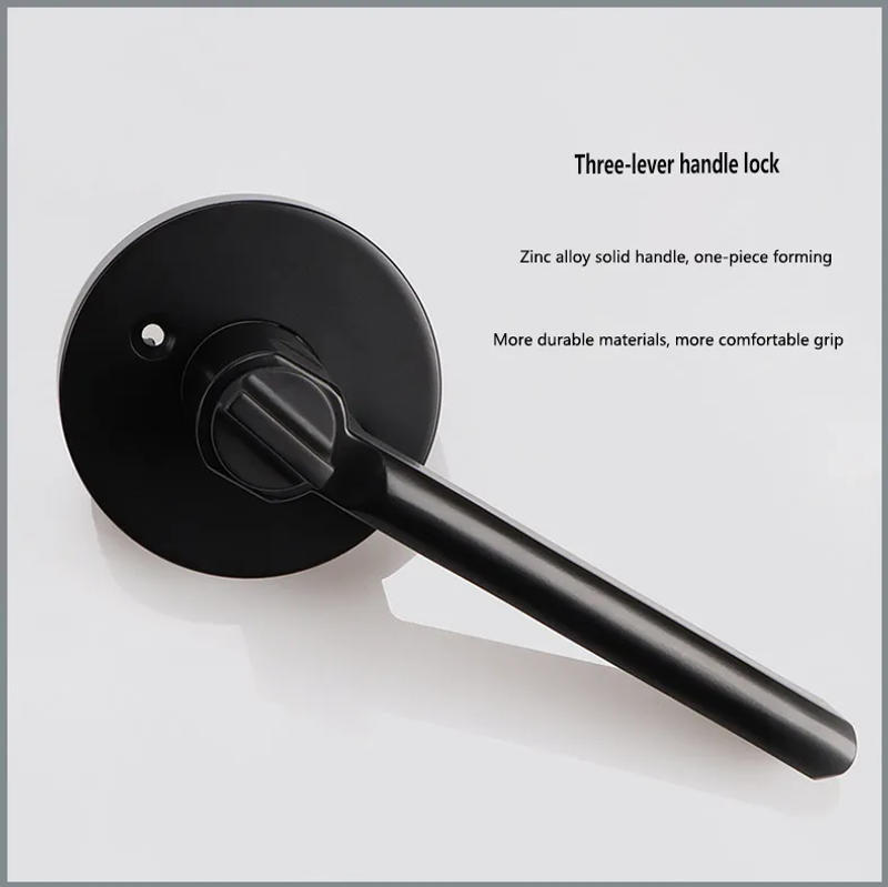 Description Picture 3 of itemDoor Lock Household Universal Silent Toilet Indoor Bedroom Lock Three-bar Handle Lock Old-Fashioned Spherical Round Door Lock