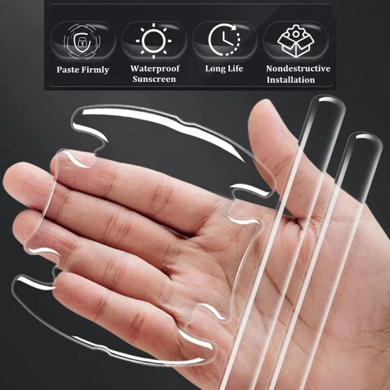 Description Picture 4 of item8PCS Universal Car Door Handle Protector Door Cup Protective Films Clear Stickers Anti Scratch Decals Strips Bumper Scuff Plate