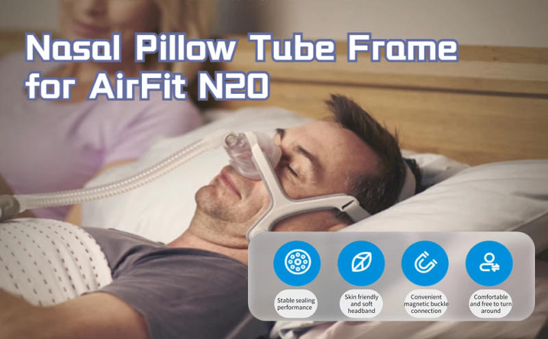 Description Picture 6 of itemResmed AirFit N20 Nasal mask for CPAP Upgrade Reuse Frame Elbow Assembly Kit with Headgear Frame Tube and Cushion for N20