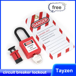 Pin Out Wide Miniature Circuit Breaker Lockout with 1pcs free tag and 1pcs safety padlock loto tagout device Lockout Tagout