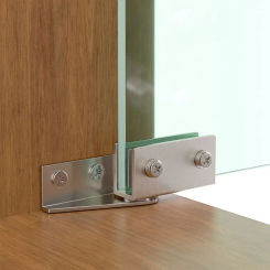 2PCS Zinc Alloy Glass Door Hinge Furniture Hardware Frameless Clamp Self-closing Side Mounted Cabinet Door Hinge Glass Cabinet