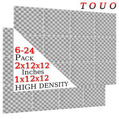 TOUO Egg Cotton Acoustic Foam Studio Wall Soundproofing 6/12/24 Pcs Soundproof Foam Acoustic Treatment Fireproof Home Decoration