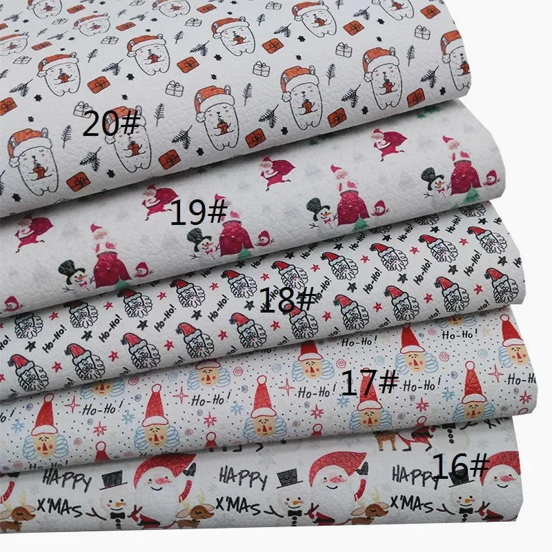 Description Picture 5 of itemChristmas Santa Clauses Printed Litchi Synthetic Faux Leather Vinly Fabric Sheet with Felt Backing Craft Earrings DIY Bows HQ049
