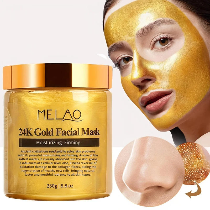 Description Picture 3 of itemMELAO 24K Gold Face Mask Beauty Facemask Skin Remove France Golden Collagen Facial Moisturizing Masks