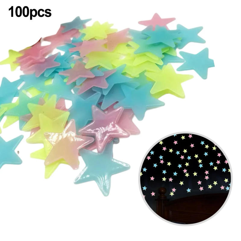 Description Picture 2 of item100pieces Glow In The Dark Stars Night Light Wall Stickers Decal Kids Room Home Personalized Home Decoration Household DIY PART