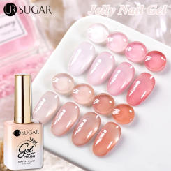 UR SUGAR Pink Jelly Gel Nail Polish 15ml Transparent Clear Caramel Crystal Nude Gel Polish Nail Art  Varnish for Fall Winter