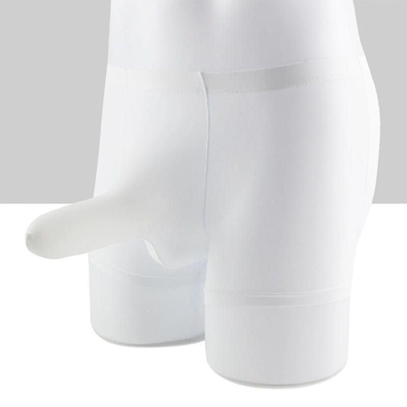Description Picture 4 of itemMen Sexy Long Elephant Nose Briefs Ice Silk Underwear JJ Sleeve Erotic Lingerie Bulge Pouch Underpants Stretchshorts