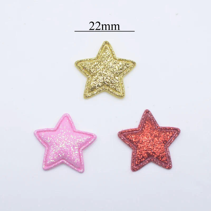 Description Picture 3 of item100Pcs 22mm Bling Star Applique Padded Patches for DIY Headwear Hair Clips Decor Clothes Hat Crafts Sewing Supplies