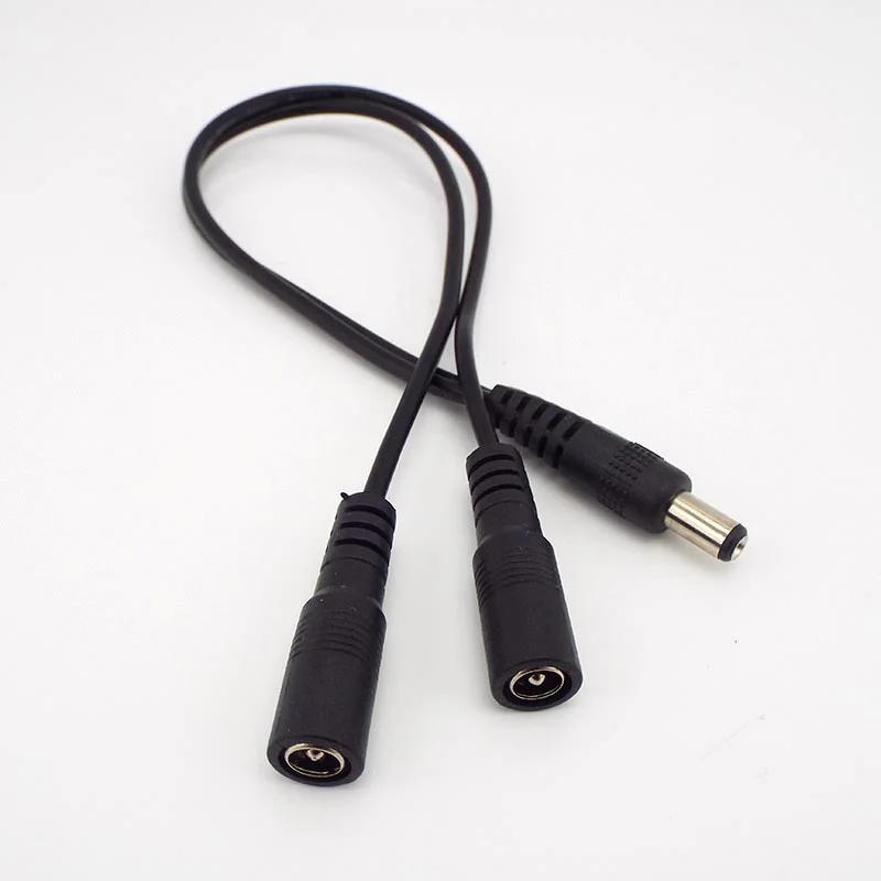 Description Picture 4 of item2 way DC Power adapter Cable 5.5mmx2.1mm 1 male to 2 female 2 Male Splitter connector Plug extension for CCTV LED strip light K5