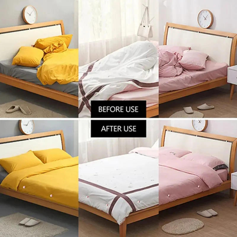 Description Picture 4 of item12PCS Quilt Clip One Button Unlock Duvet Cover Fastener Clip Anti Slip Quilt Holder Blanket Buckles BedSheet Fixator Gripperss