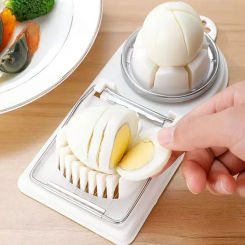 1pc Egg Slicer Stainless Steel Egg Cutter Two-in-one Multi-function Egg Cutter Dual-purpose Preserved Egg Separator  Kitchen