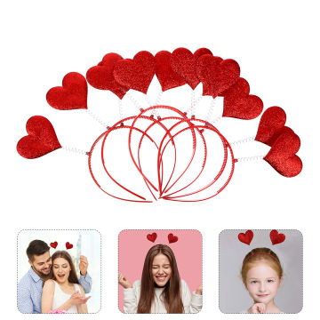 Love- Shaped Costume Accessories Red Heart Headband Heart Headband Weeding Heart Headband Bulk Heart Hair Clasps for Girls