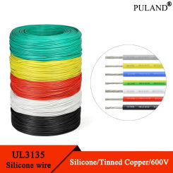 2/5/10m UL3135 Wire High Temperature Resistant Cable 30 28 26 24 22 20 18 16 14 12 10 AWG Silicone Insulation Tinned Copper Line