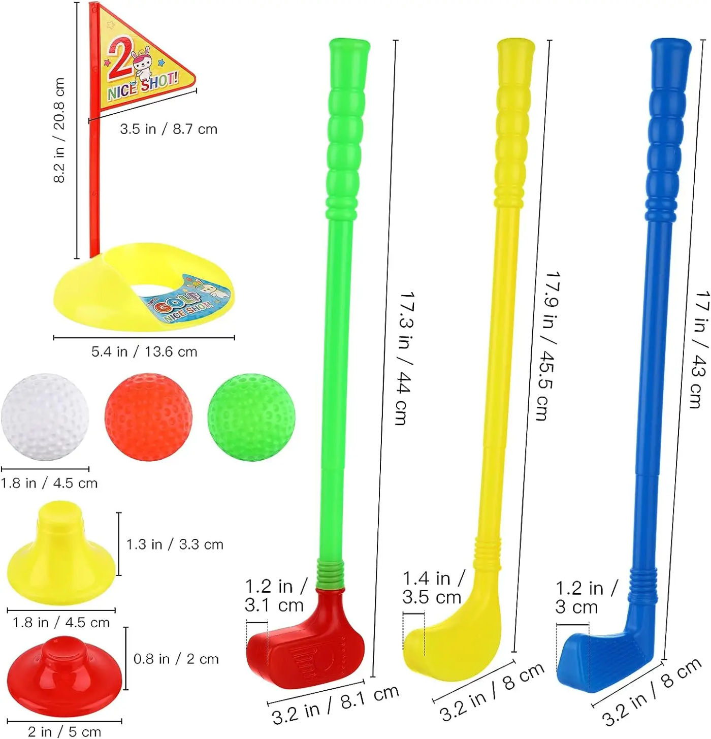 Description Picture 3 of item9PCS/Set Golf Set Kids Children Indoor Outdoor Multicolor Ball Golf Ball Bar Hole Game Kit Practice Toy Supplies Sports Equipmen