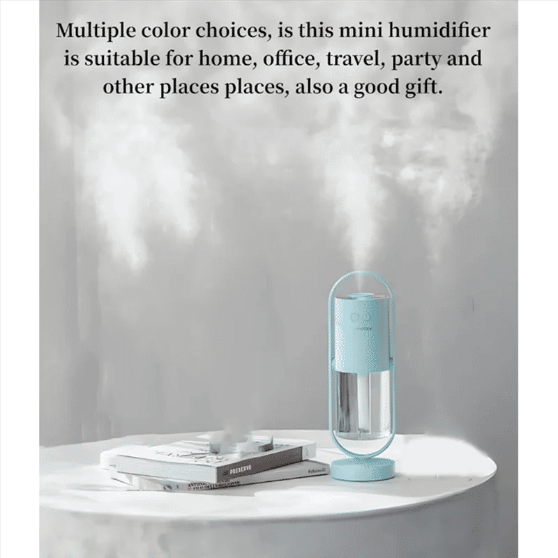 Description Picture 5 of itemA01V-USB Air Humidifier Portable Mini Humidifier With Color LED 360° Rotating Cool Mist Auto Shut-Off For Home Office Travel