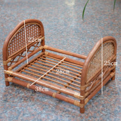 Handmade Bed Baby Shoot Accessories Infant Boy Girl Wooden Bed Photo Vintage Rattan Posing Bed Background Photo Props Fotografia