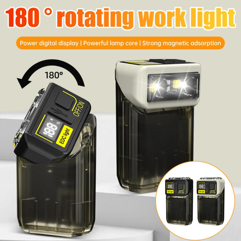 Description Picture 5 of itemNew LED Flashlight Type-C Charging Lamp Head Rotation with Magnetic Multifunctional Mini Keychain Emergency Portable Light