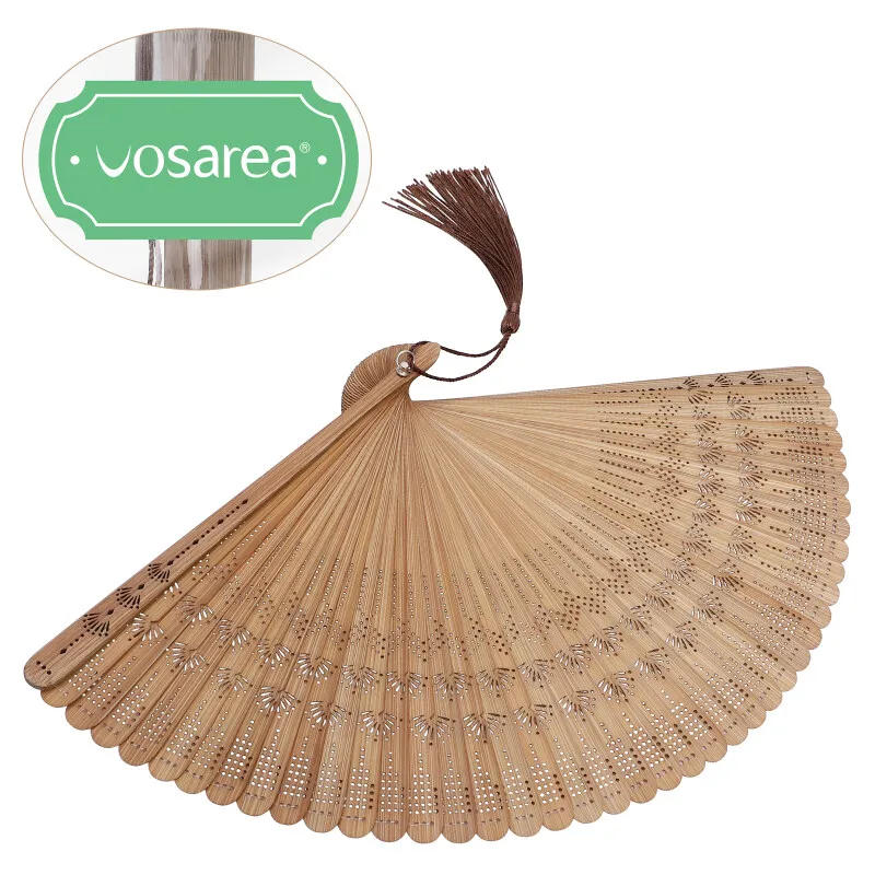 Description Picture 6 of item1pc Bamboo Folding Fan Chinese Style Fan Retro Style Handheld Fan Party Dancing Performance Decoration Tassel Vintage Fan