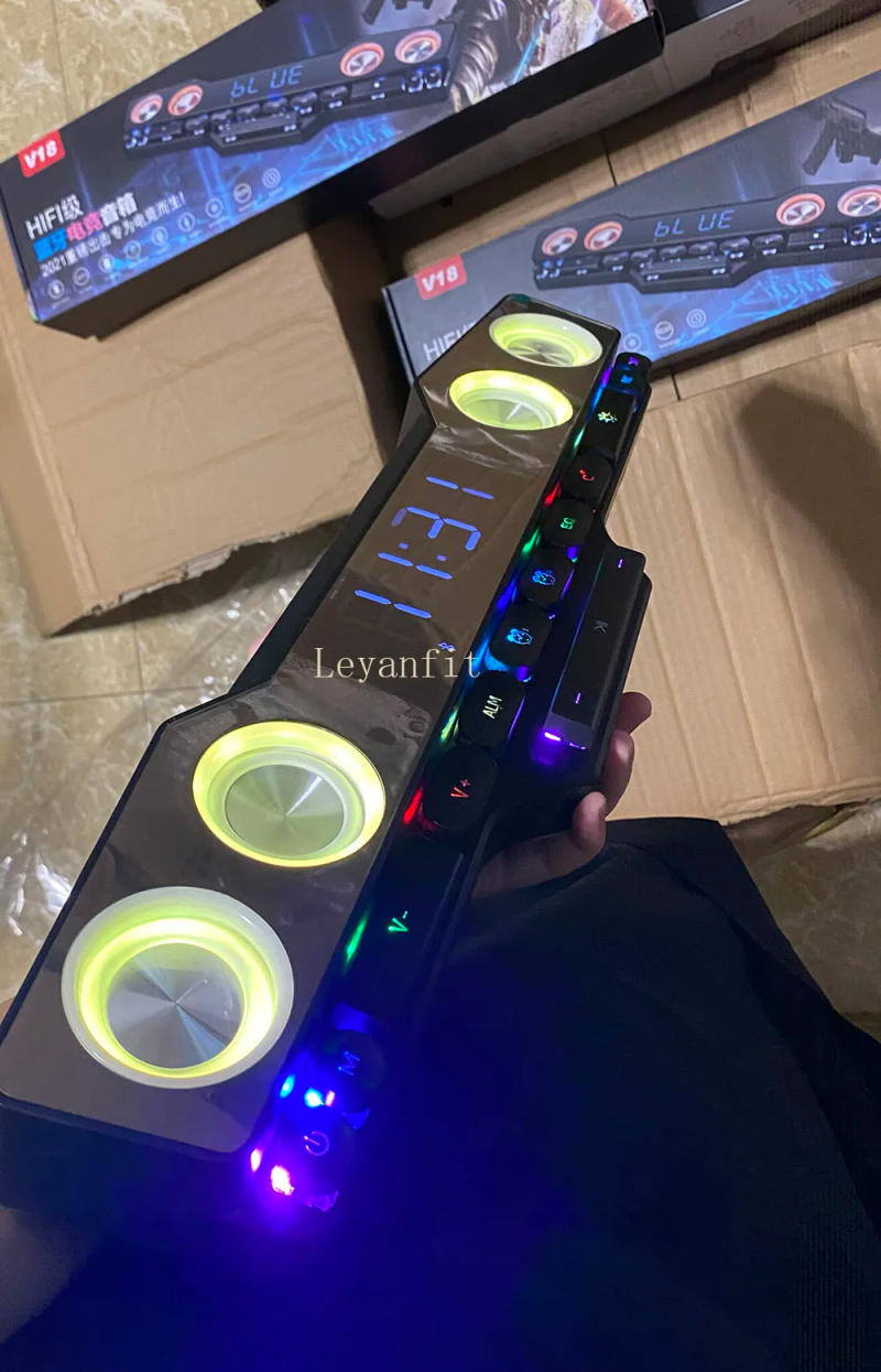 Description Picture 4 of itemRGB TV Bluetooth Wireless Sound Bar 16W Bluetooth Speaker 5.0 Computer 4D Stereo Subwoofer AUX PC Home Clock Indoor Sound Bar