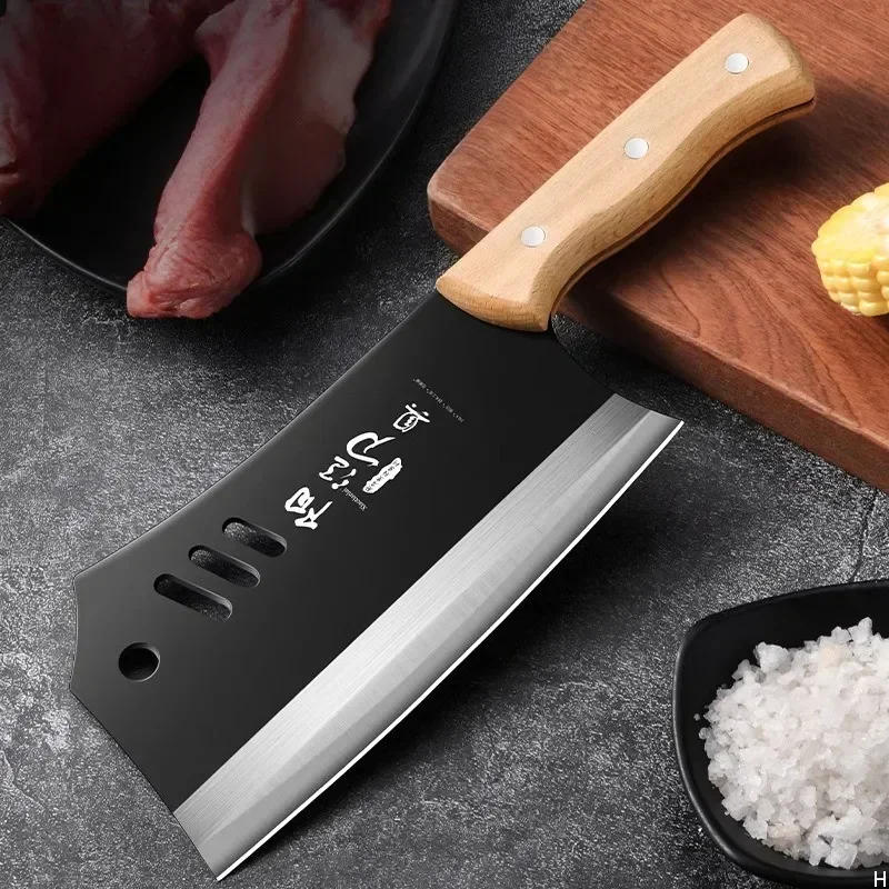 Description Picture 5 of itemHigh carbon steel chef special slicing knife, kitchen sharp iron knife, kitchen knife household chopping bone knife
