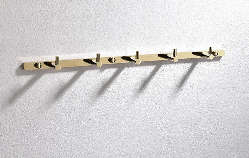 Description Picture 3 of itemCopper Gold Clothes Hook Cap Hook Shower Door Rear Hook round Bathroom Bathrobe Hardware Pendant Tick 38cm Decoration