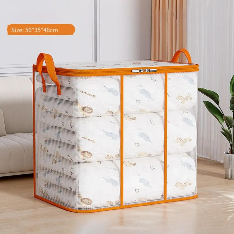Description Picture 5 of itemLarge Capacity Foldable Storage Bag Waterproof Transparent PVC Quilts Storage Bag Moisture Proof Dust-proof Closet Organizer