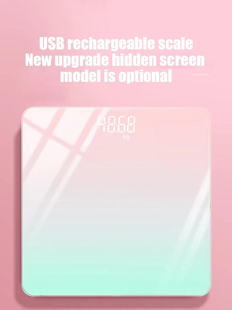 Description Picture 6 of itemGradient Color Intelligent LCD Electronic Scale Digital Display Glass Weight Scale Balance Body Health And Weight Loss Battery