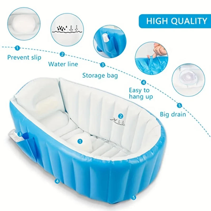 Description Picture 4 of itemBaby Inflatable Bathtub Portable Travel Baby Infant Bath Tub Toddler Foldable Non-Slip Shower Basin Swimming Pool for Newborn