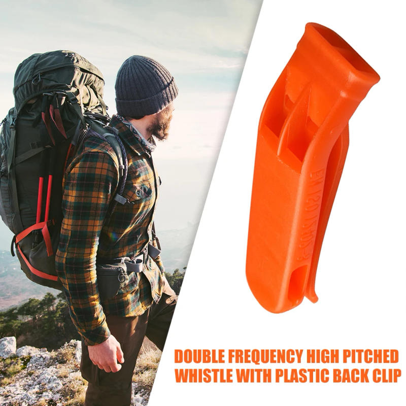 Description Picture 6 of item1/5/10pcs Safety Whistles Multifunction Survival Loud Whistle Double Pipe Outdoor Emergency Whistle Plastic for Camping Hiking