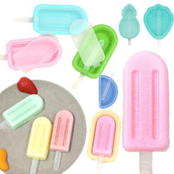 Silicone Ice Cream Mold with Cover Homemade Popsicle Tray DIY Ice Maker Dessert Cake Mold Summer Party Supplies Kitchen Tools
