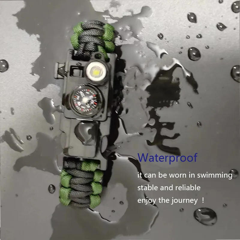 Description Picture 2 of itemWaterproof Emergency Paracord 550 4mm Led Lights Parachute Cord Bracelet Survival Multifunction outdoor tools for Swimming