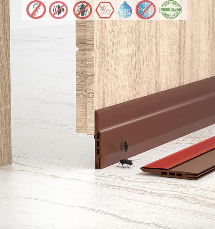 Description Picture 2 of itemDoor Bottoom Windshield Seal Strip Windproof Soundproof Door Sweep Draft Stopper Cuttable Foldable Weatherstrip Self Adhesive