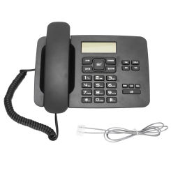 Wired Landline Phone Redial Function Pre  Function Home Corded Telephone Black Adjustable Volume Semi Hands  for Hotel