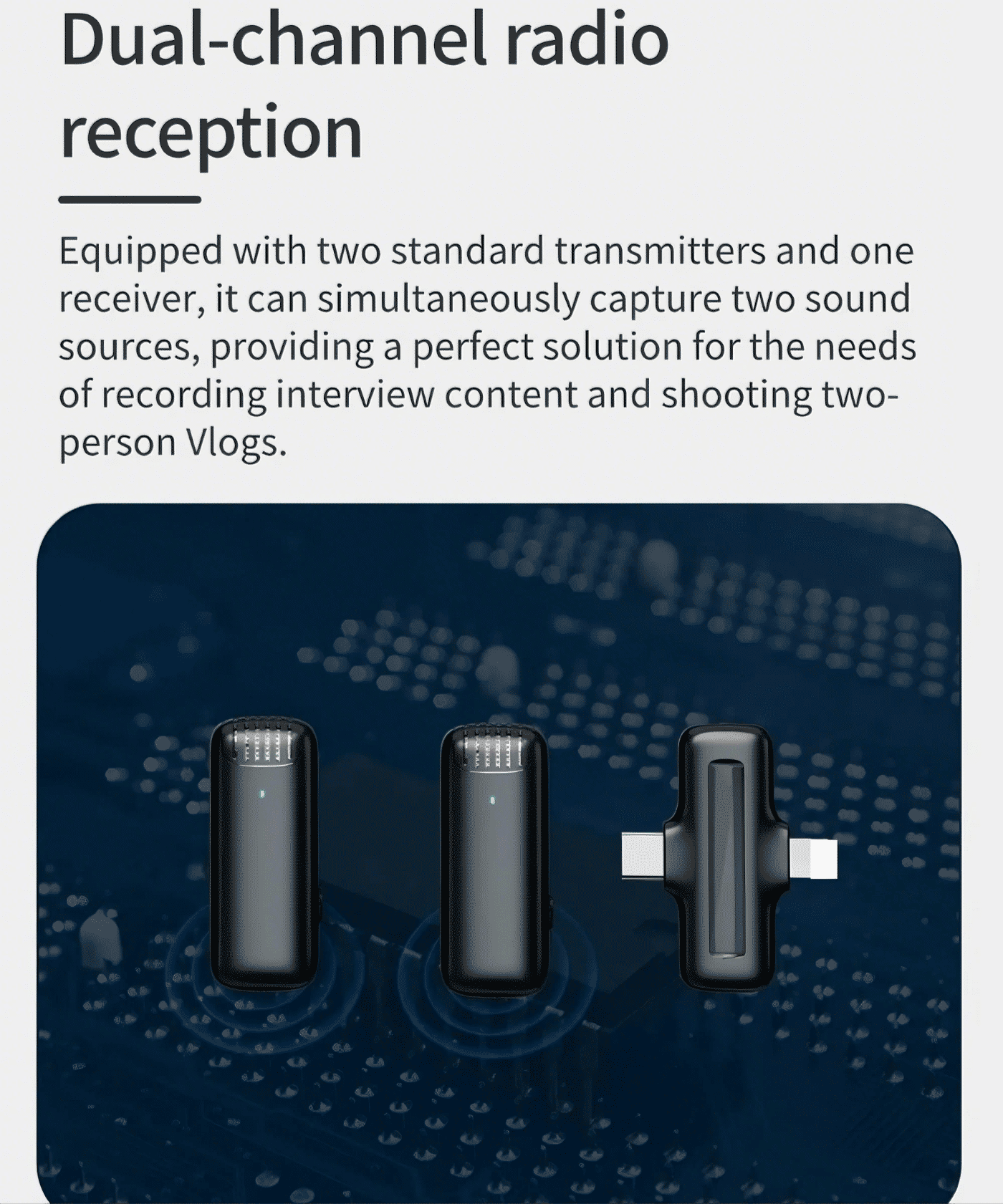 Description Picture 5 of itemWireless lavalier microphone/portable charging case microphone/audio and video recording iPhone Android computer live game