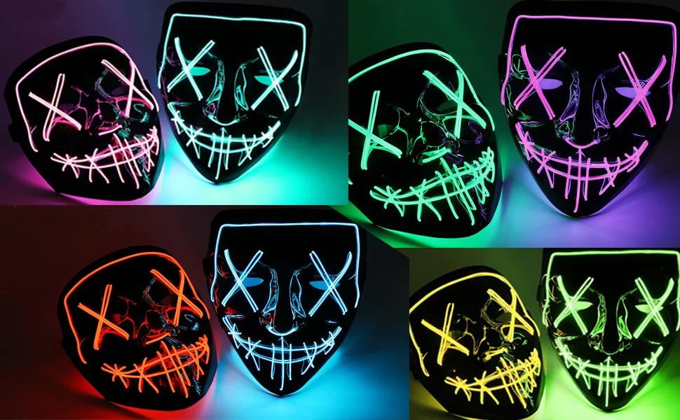 Description Picture 5 of itemPoptrend Halloween Mask LED Light up Mask Scary mask for Festival Cosplay Halloween Costume Masquerade Parties Carnival Gift