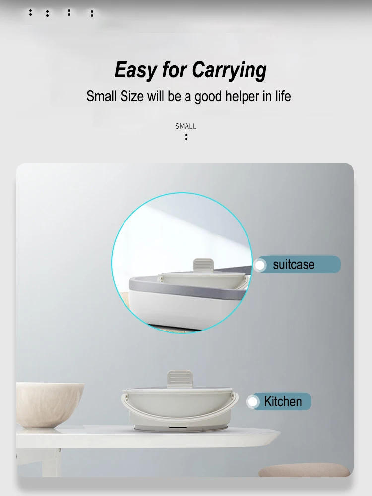 Description Picture 5 of itemFoldable Electric Cooker 110V/220V Mini Multifunction Hot Pot Food Steamer Cooking Machine for Dormitory Noodle Cooker for Trave