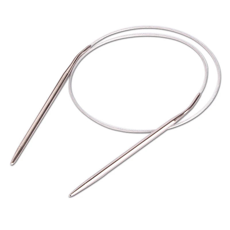 Description Picture 2 of item1pcs Metal Circular Knitting Needles Set Stainless Steel Yarn Crochet Needle for Babies Sleeves Socks Weaving Tool Accessories