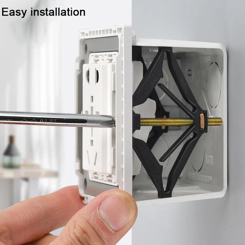 Description Picture 5 of item8/10pcs 86mm Cassette Repairer Dark Box Repair Screw Plug Switch Old Socket Boxes Replacement Fixed Wall Repair Box Support Rod