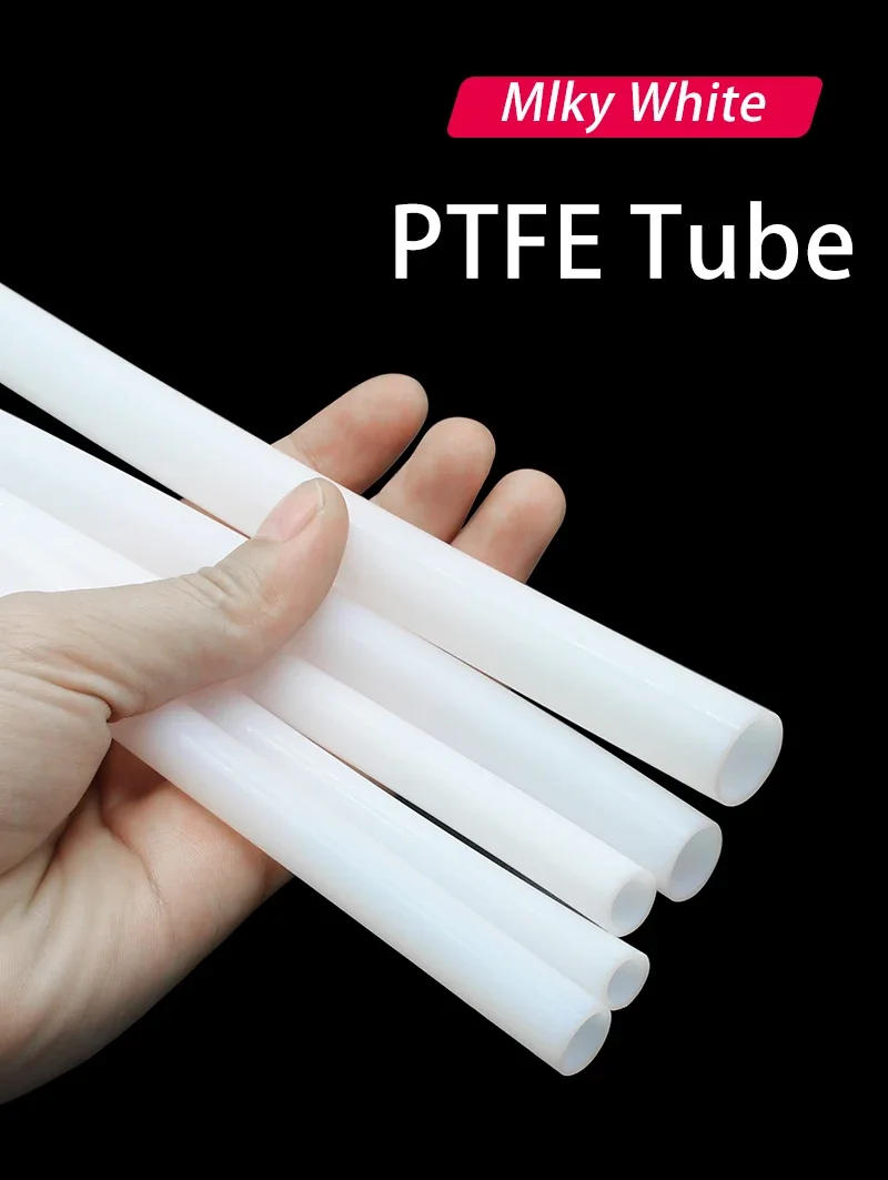 Description Picture 2 of item1~10m PTFE Tube For 3D Printer Parts Milk White ID 0.5 1 2 2.5 3 4 5 6 7 8 10 mm Insulated Hose 600V Extruder J-head Rigid Pipe