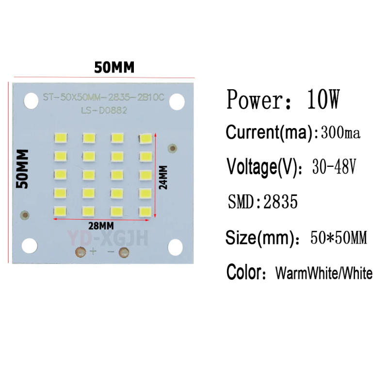 Description Picture 4 of item50PCS LED chip PCB Replace Plate10W 20W 30W 50W SMD2835 100% Full Power Light Source Panel Outdoor Lamps