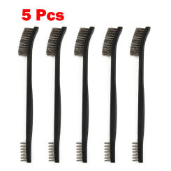 5Pcs 170mm Hand Brush Double-Head Wire Brush Steel Brass Nylon Cleaning Brush For Metal Rust Removal Polishing Manual Tool