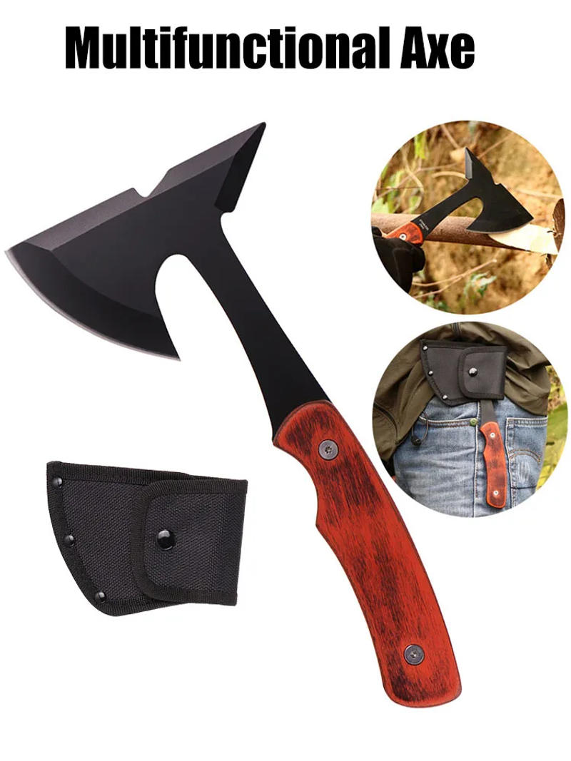 Description Picture 2 of itemSurvival Hunting Tomahawk Axe Multifunctional Axe Hatchet Camping Hand Fire Stainless Steel Axe Bone Knife Outdoor Survival Tool
